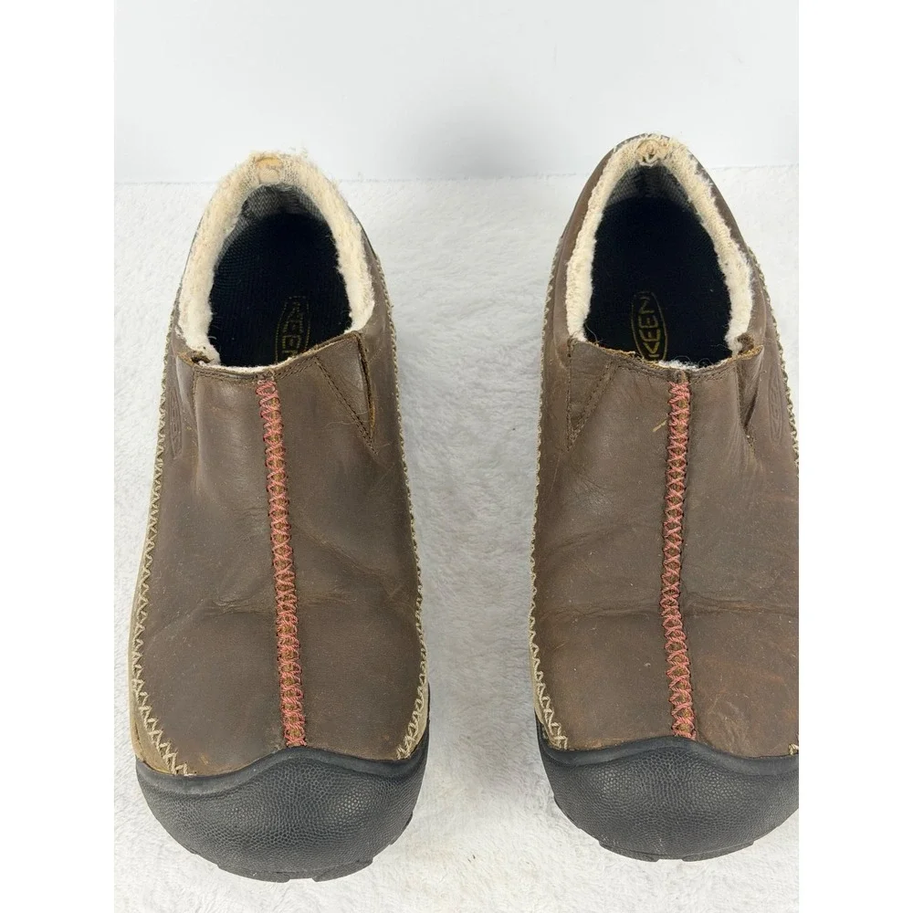 KEEN Hoodoo Leather Slip On Clog Shoes Brown Fleece Lined Men's Size 11